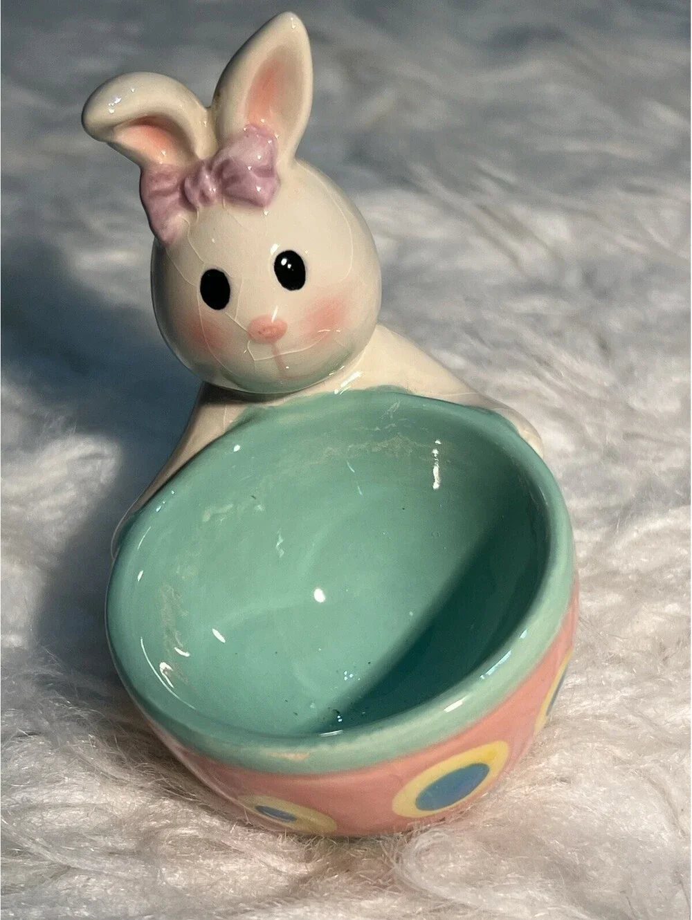 Ceramic Colorful Bunny Egg Cup Holder